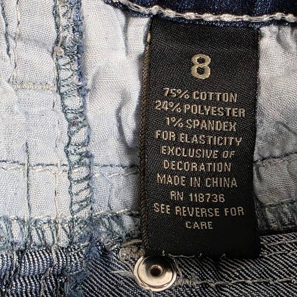 ZCO Girls Jeans Size 8 Bootcut Embroidered Pockets Stretch Denim - Picture 8 of 10